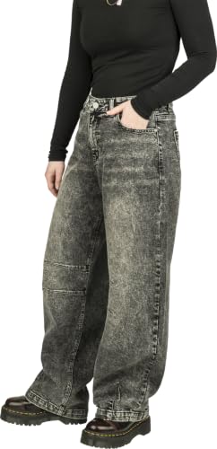red-by-emp-hosen-damen-jeans-grau-barrel-fit-30w-32l-stickerei image 7