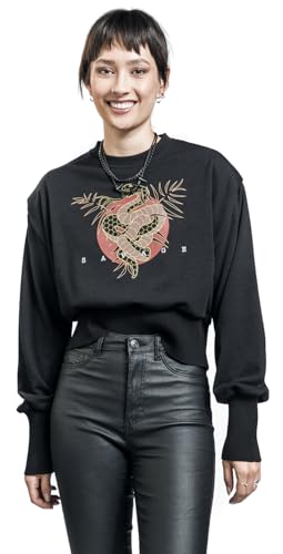 red-by-emp-sweatshirt-damen-schwarz-kurz-schlangenprint image 7