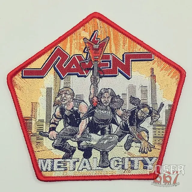 raven-metal-city-aufn-her-gewebt-schwarzer-rand-9-5-cm image 1