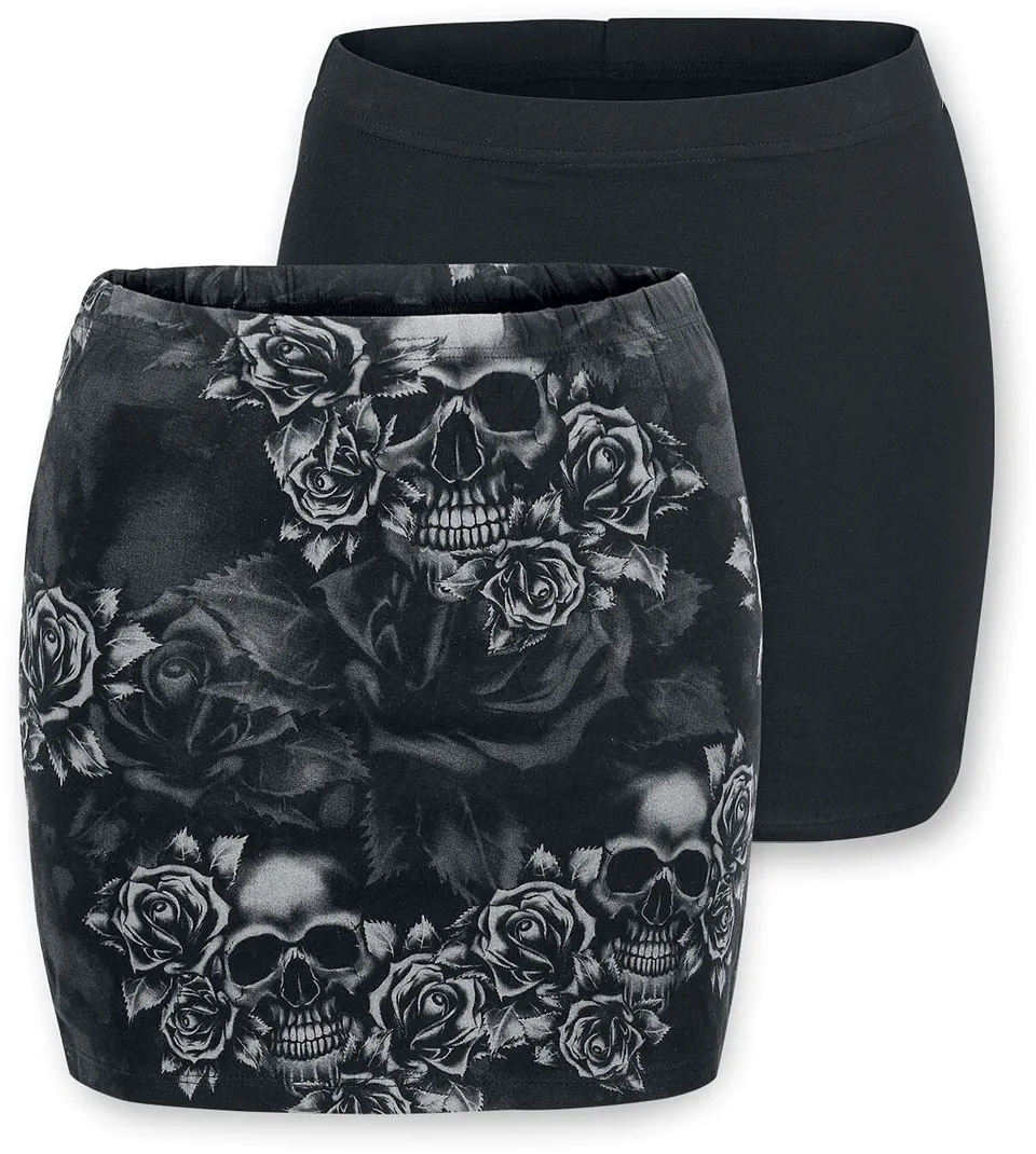 black-premium-by-emp-damen-rock-doppelpack-schwarz-grau-m image 1