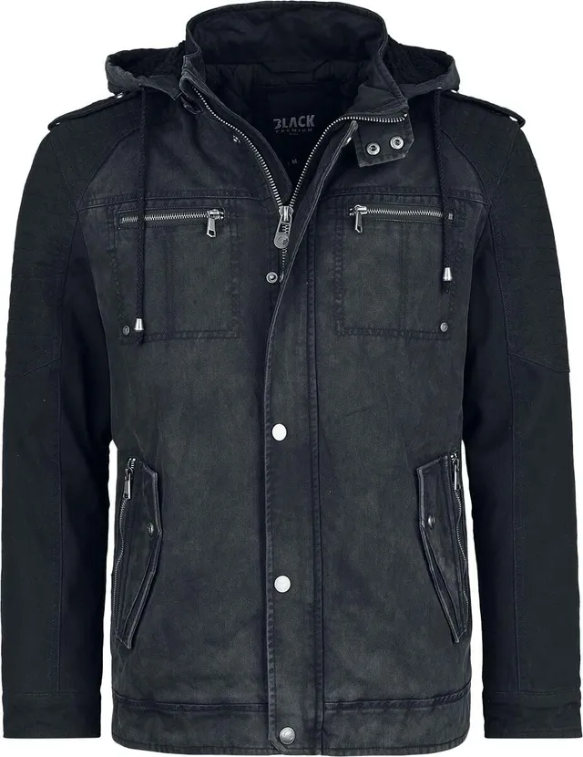 black-premium-by-emp-herren-winterjacke-schwarz-grau-l-kinnschutz image 1
