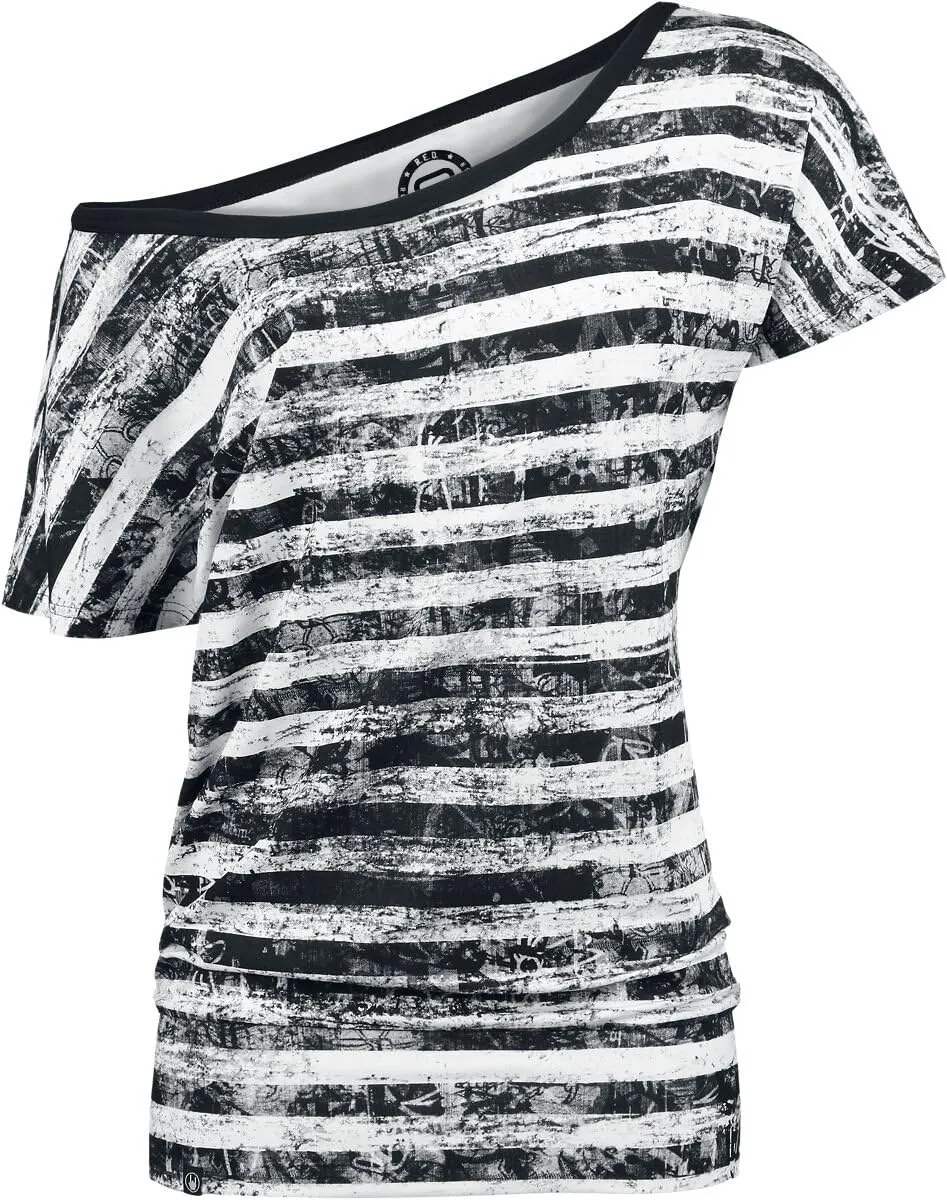 red-by-emp-schwarz-wei-es-basic-t-shirt-streifen-m image 1
