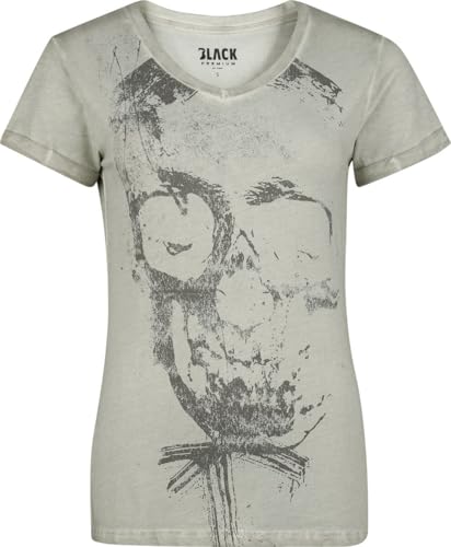 black-premium-by-emp-t-shirt-totenkopf-grau-damen-frontprint image 6