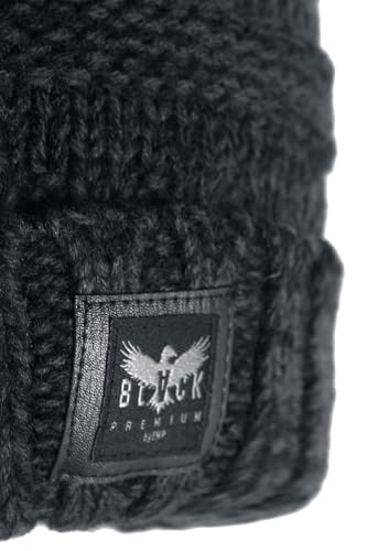 black-premium-beanie-unisex-m-tze-schwarz-grobstrick image 8