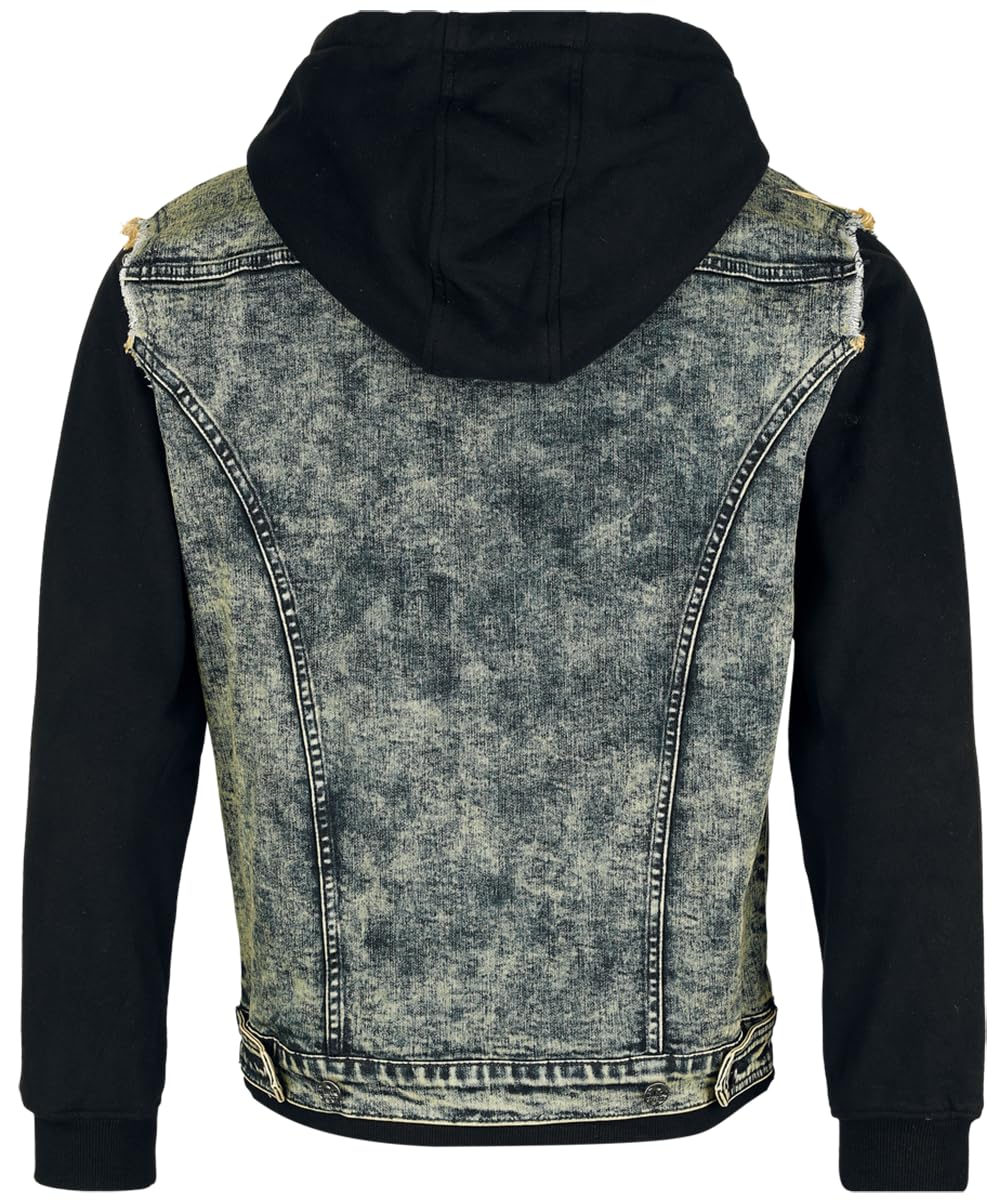 black-premium-kapuzenjacke-herren-schwarz-blau-reissverschluss-m image 4