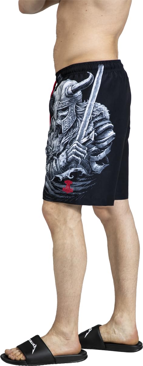 black-premium-badehose-herren-schwarz-wikinger-print image 6