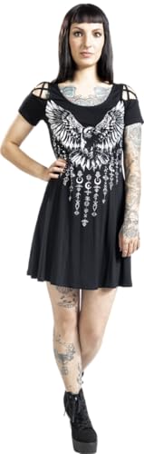 black-premium-by-emp-damen-kleid-schwarz-raben-print-gr-s image 7