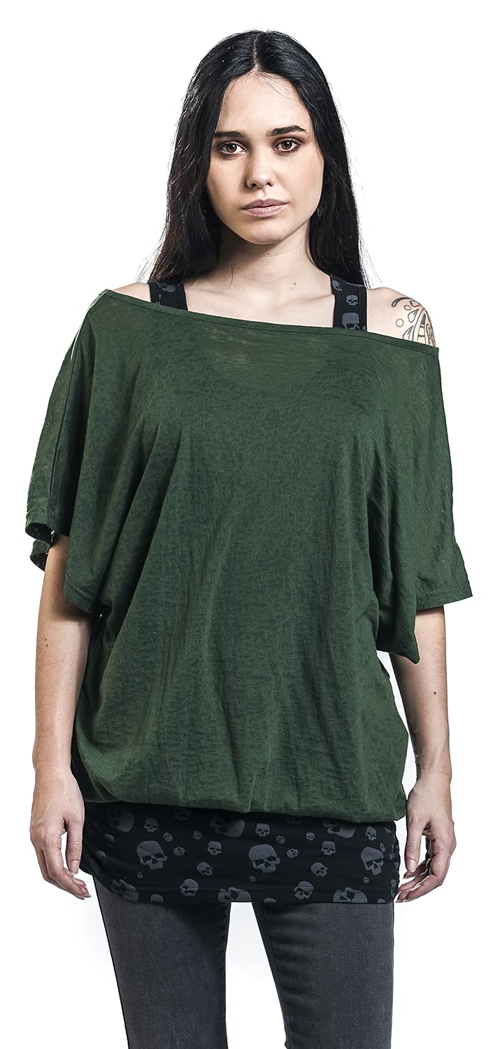black-premium-by-emp-t-shirt-double-layer-totenkopf-schwarz-gr-n image 7