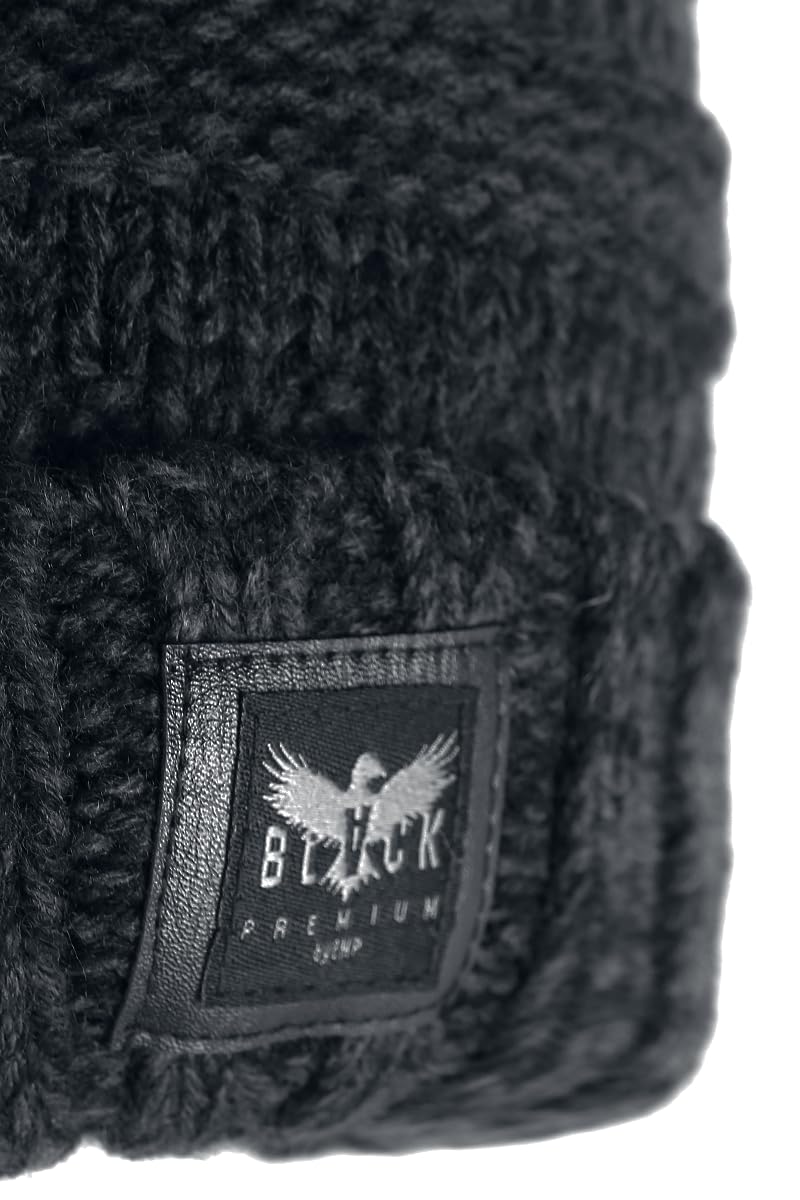 black-premium-beanie-unisex-m-tze-schwarz-grobstrick image 4