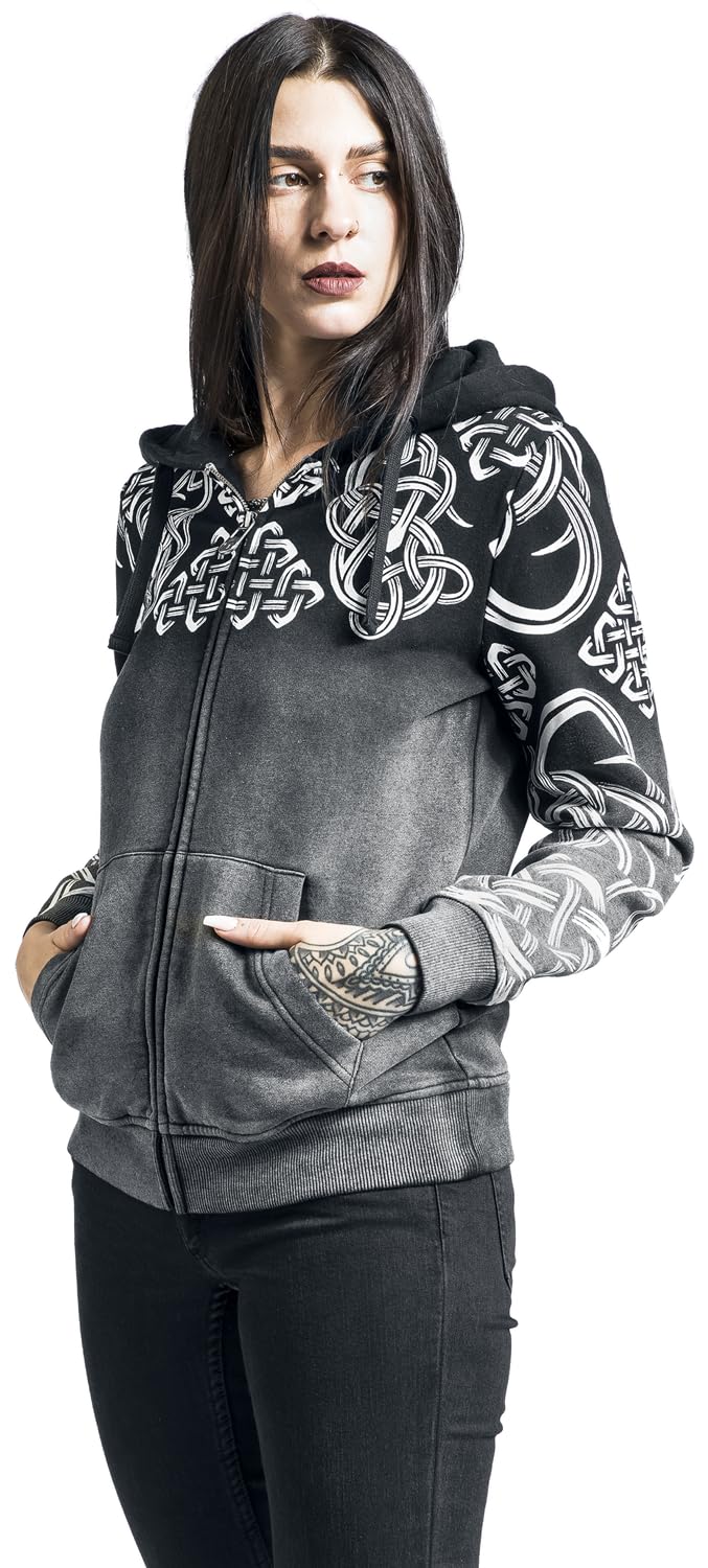 black-premium-by-emp-kapuzenjacke-grau-damen-xxl-keltenmuster image 2