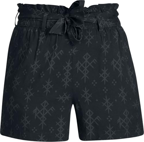black-premium-shorts-allover-print-g-rtel-schwarz-damen image 7