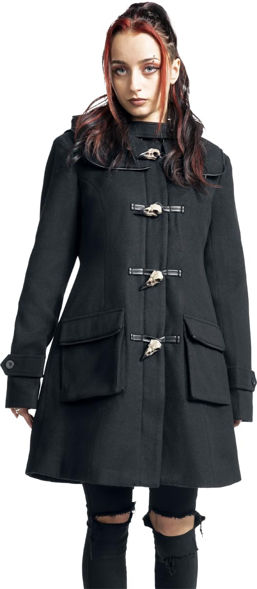 black-premium-by-emp-damen-mantel-schwarz-mit-kapuze-gr-e-m image 5