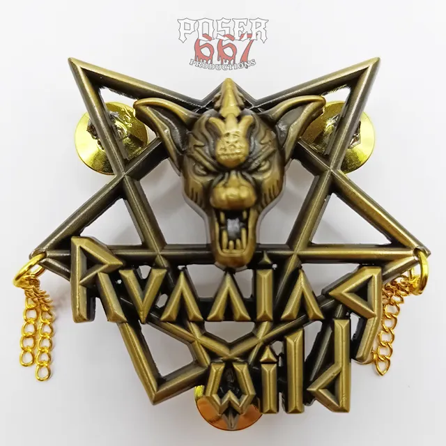 running-wild-classic-adrian-3d-pin-mit-ketten-antiksilber image 1
