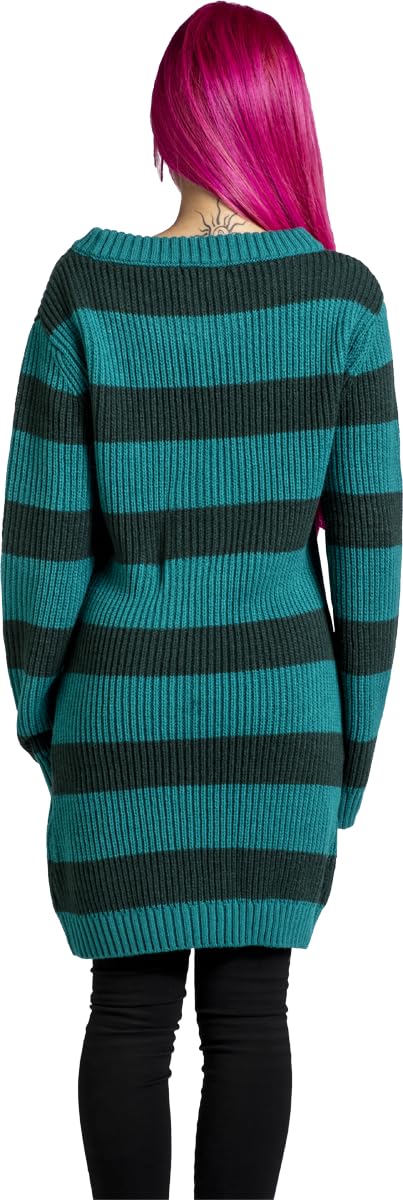 red-by-emp-strickpullover-damen-rundhals-t-rkis-gestreift-gr-l image 4