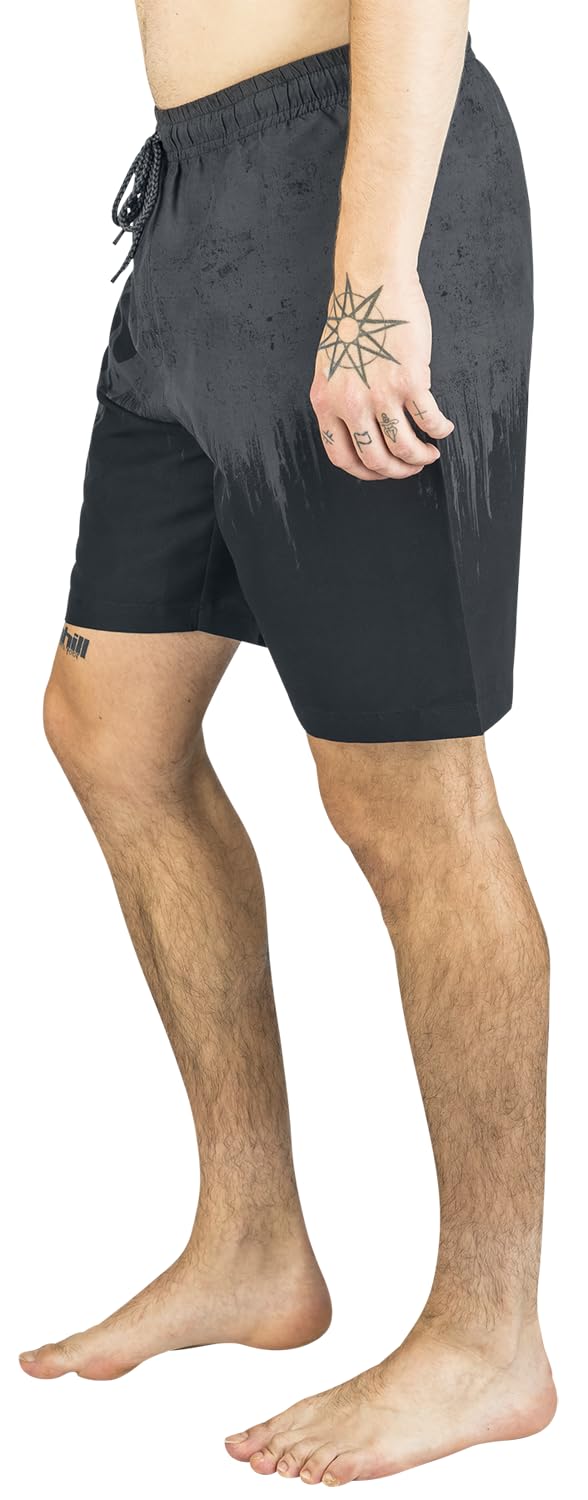 black-premium-by-emp-bademode-graue-badeshorts-skull-print-l image 4