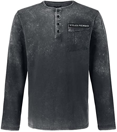 black-premium-vintage-langarmshirt-longsleeve-s-grau-patch image 6