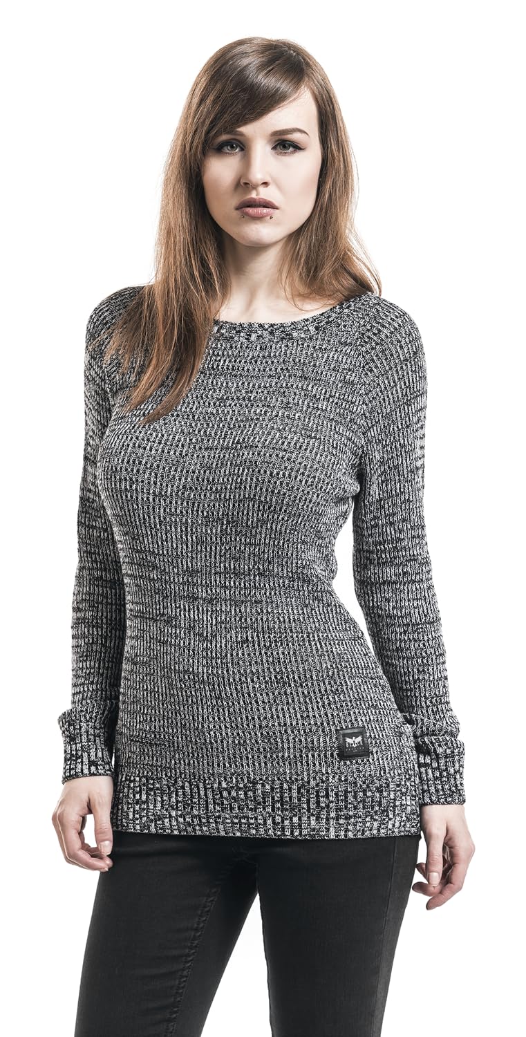black-premium-by-emp-strickpullover-damen-grau-xl image 2
