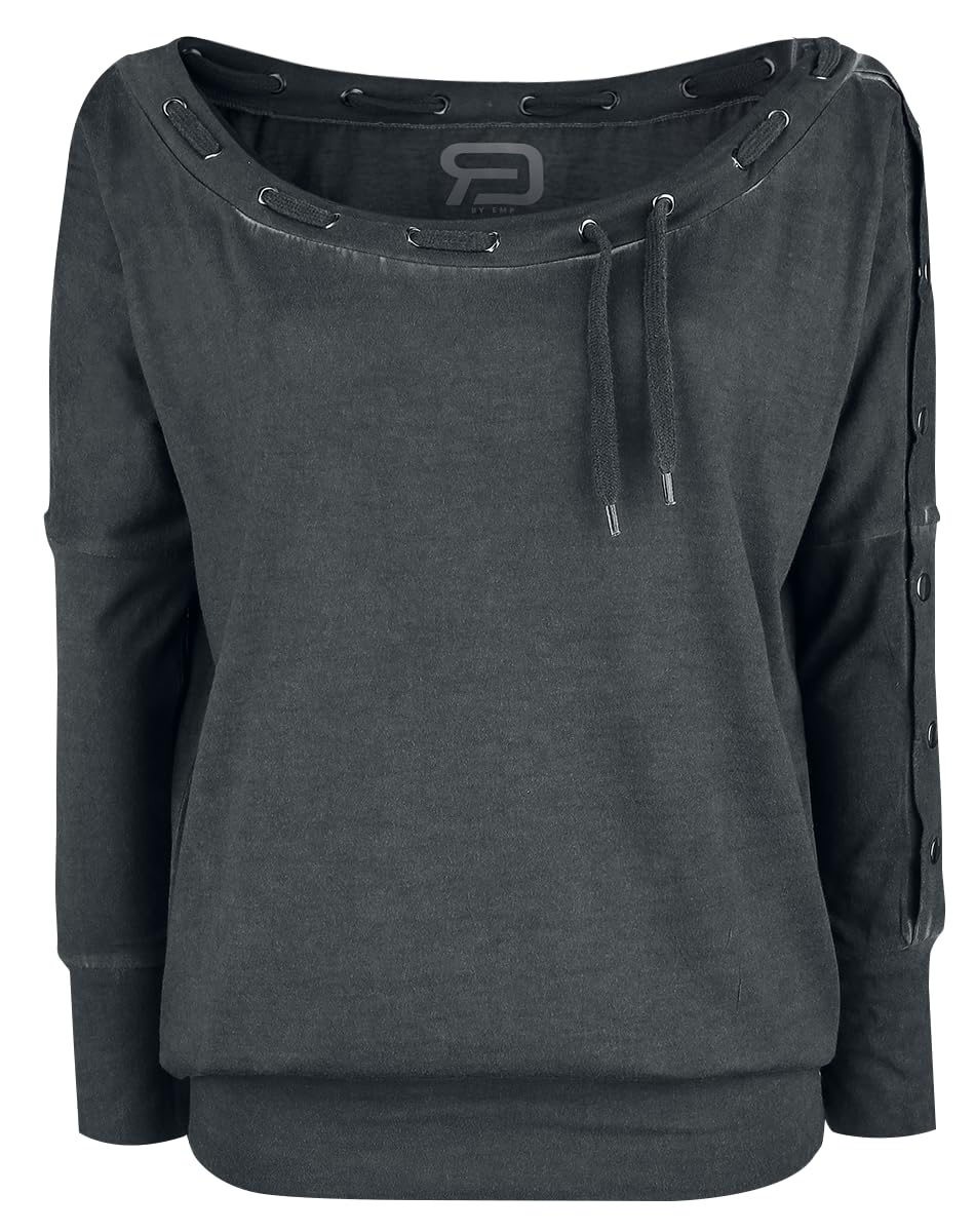 red-by-emp-damen-langarmshirt-grau-xl-tunnelzug-sen-locker image 4