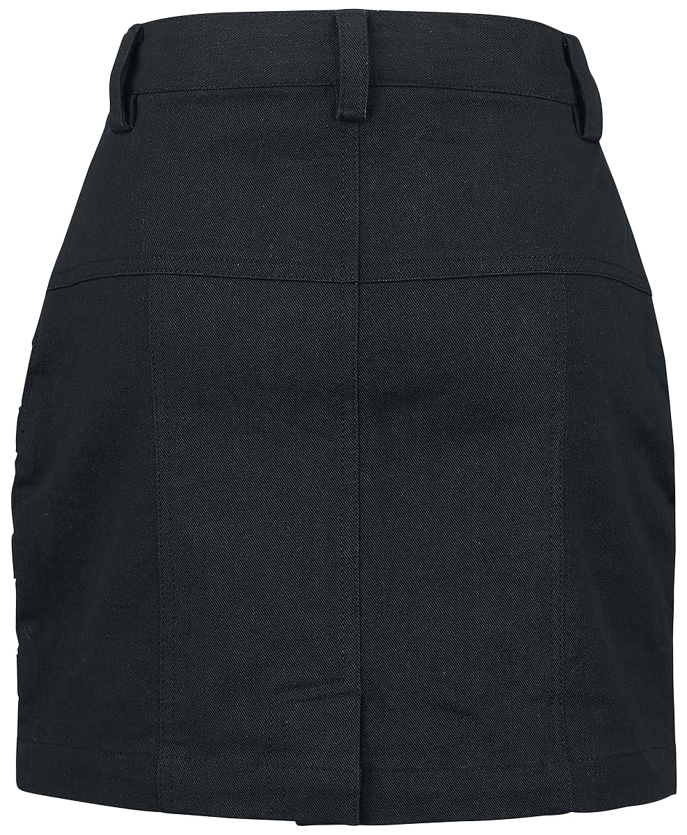 black-premium-by-emp-kurzer-schwarzer-rock-mit-schnallen-damen image 3