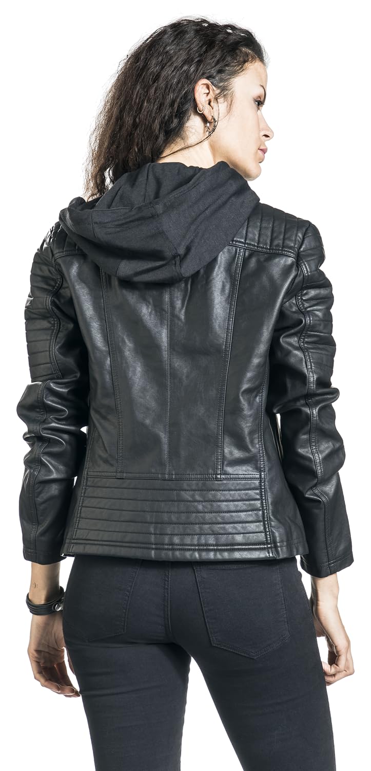 black-premium-by-emp-damen-kunstlederjacke-schwarz-3xl-biker image 7