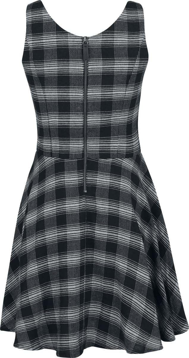 black-premium-karo-kleid-kurz-schwarz-gr-s-damen image 3