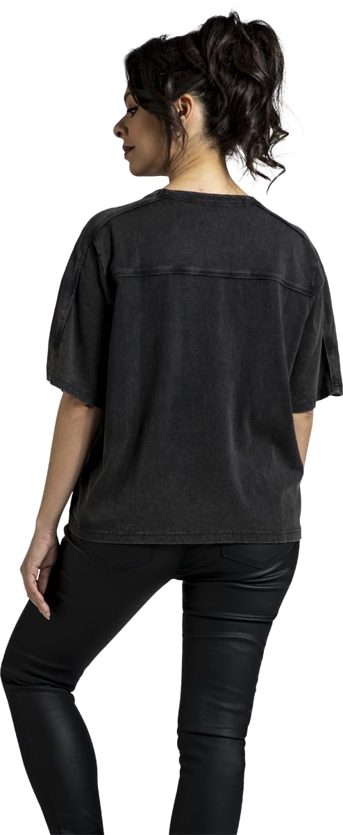 black-premium-essential-t-shirt-schn-rung-schwarz-damen image 6