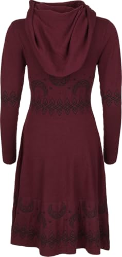 black-premium-by-emp-kleid-damen-bordeaux-midi-schalkragen image 8