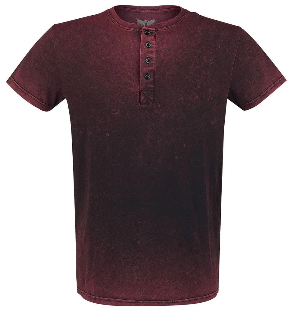 black-premium-by-emp-basic-t-shirt-mit-knopfleiste-herren-rot image 1