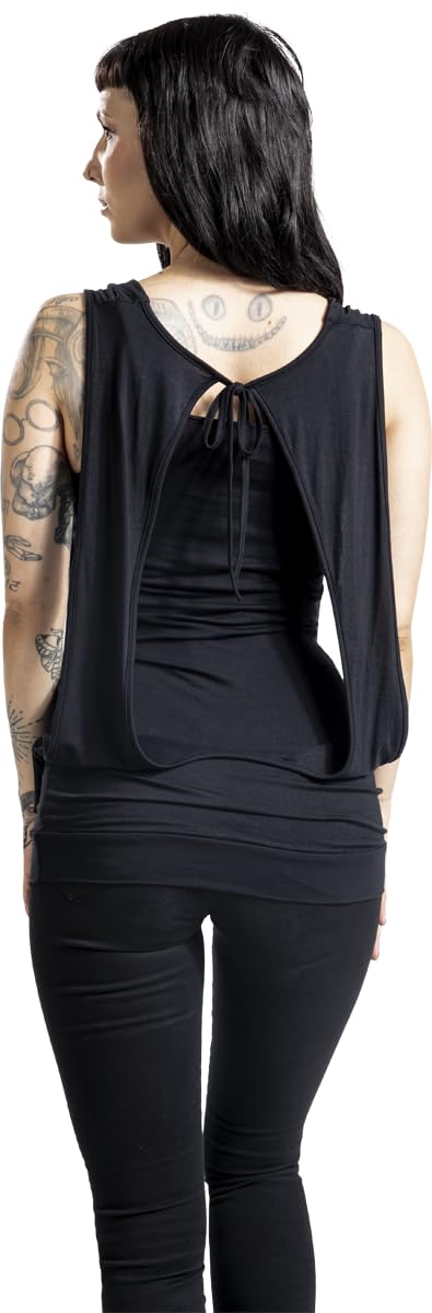 black-premium-by-emp-top-damen-double-layer-wasserfallausschnitt image 5