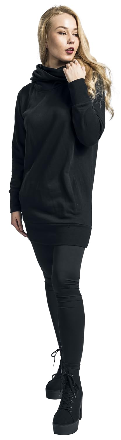 red-by-emp-schwarzer-kapuzenpullover-hoher-kragen-damen-hoodie image 2