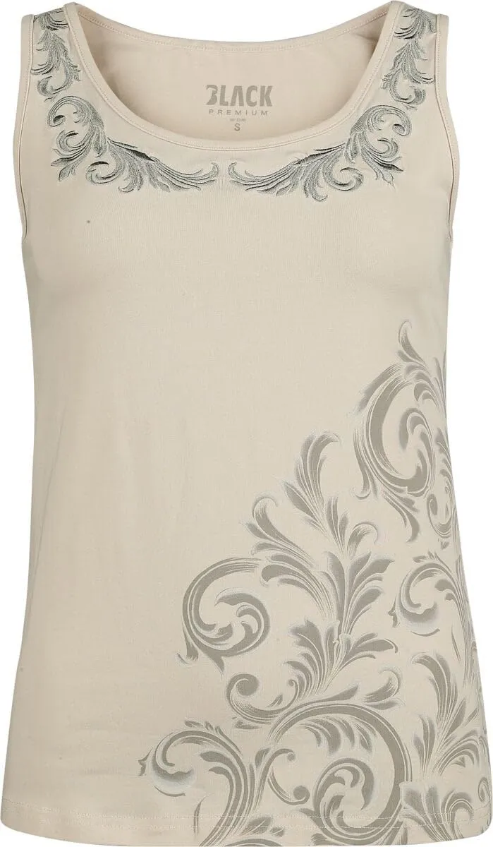 black-premium-by-emp-damen-top-beige-mit-stickerei image 1