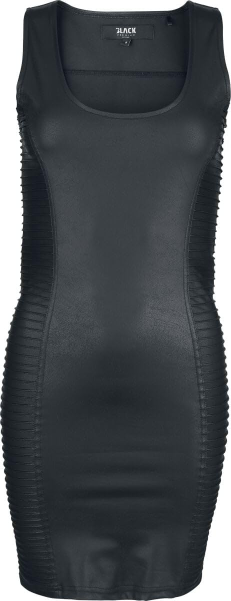 black-premium-essential-faux-leather-kleid-schwarz-gr-m image 1