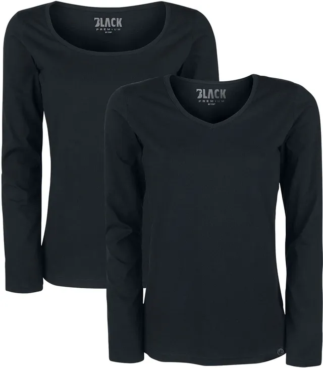 black-premium-by-emp-basic-langarmshirts-damen-schwarz-xl image 1