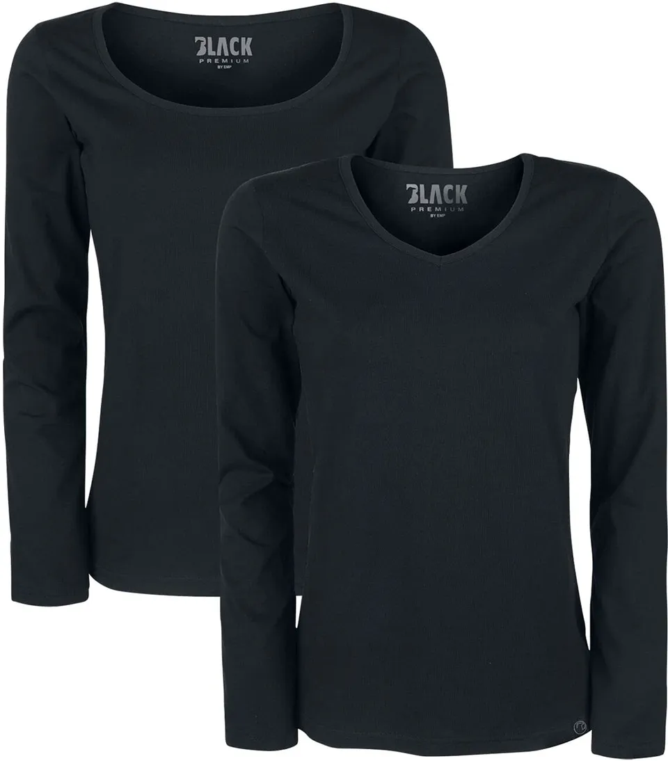 black-premium-by-emp-basic-langarmshirts-damen-schwarz-xl image 1