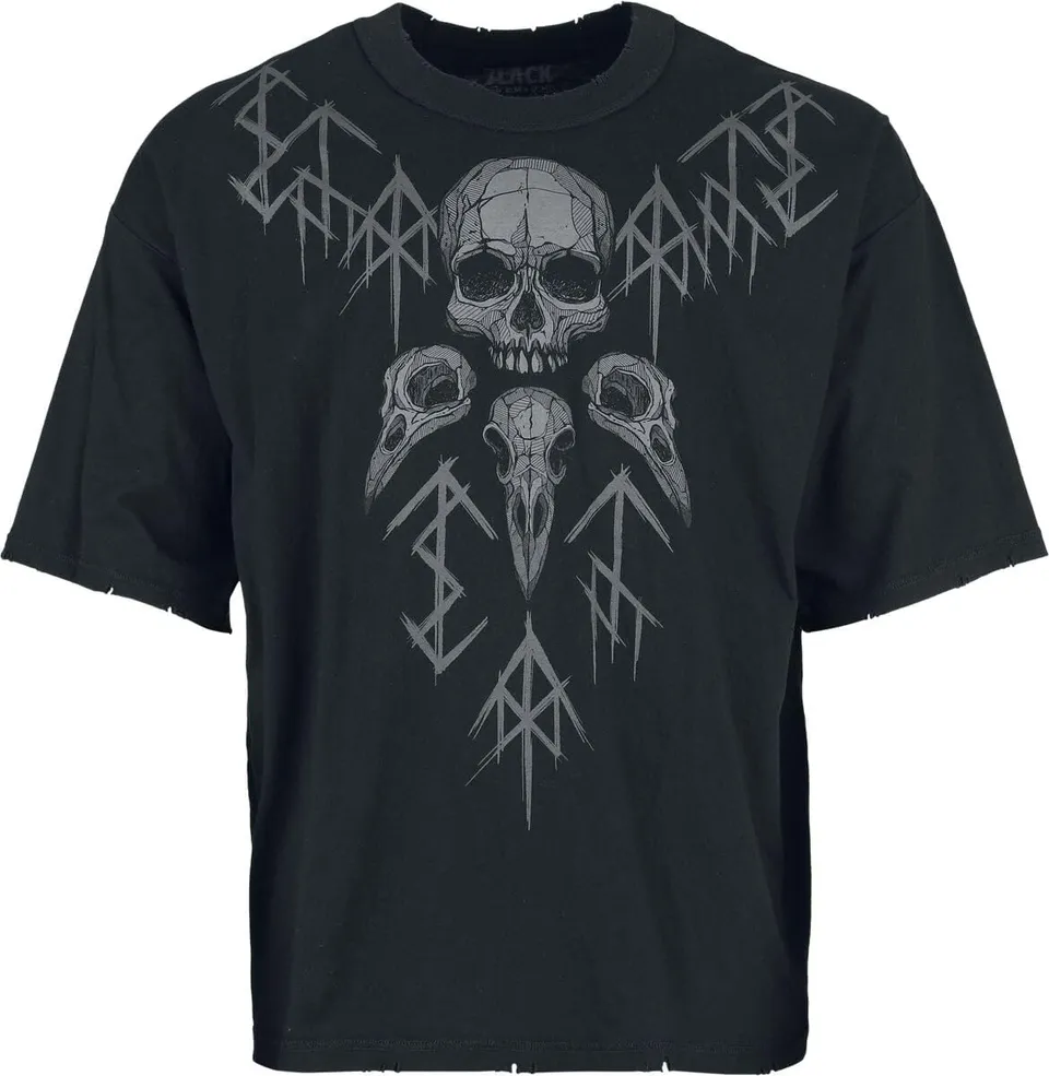 black-premium-beaks-claws-skulls-t-shirt-schwarz-l-oversize image 1
