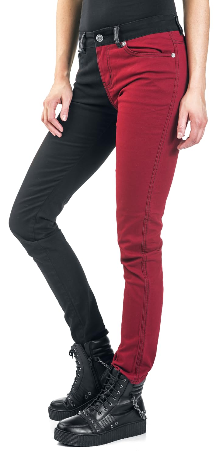 black-premium-by-emp-damen-stoffhose-schwarz-rot-31w-34l-slim image 6
