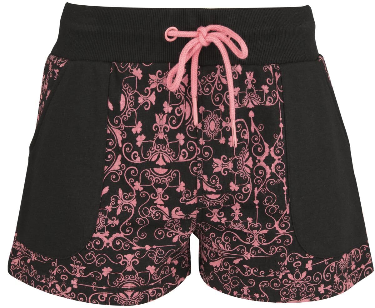 red-by-emp-shorts-damen-schwarz-pink-muster image 1