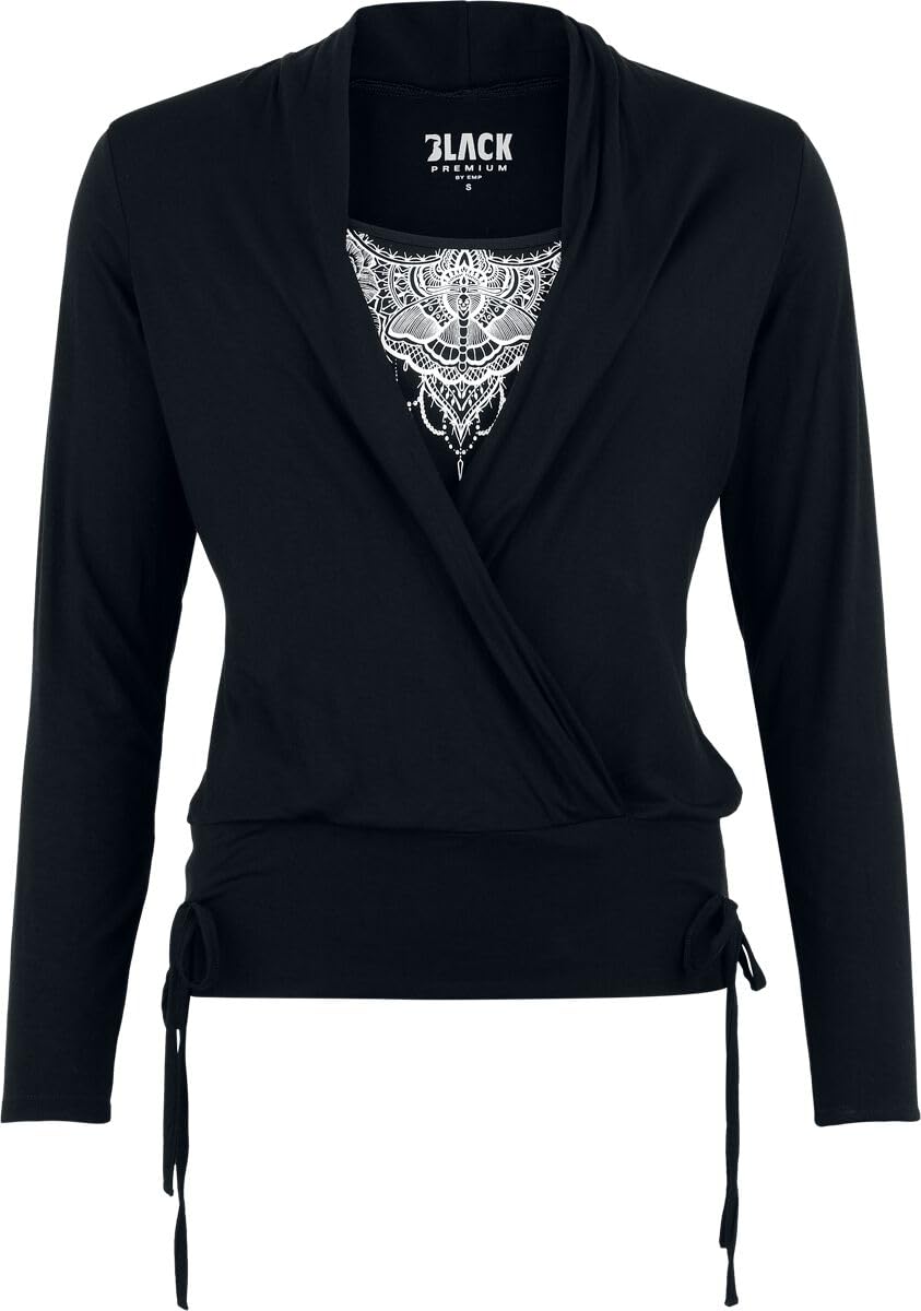 black-premium-by-emp-ribbon-longsleeve-langarmshirt-schwarz-m image 1