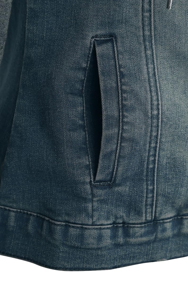 red-by-emp-damen-jeansjacke-blau-grau-abnehmbare-kapuze image 6