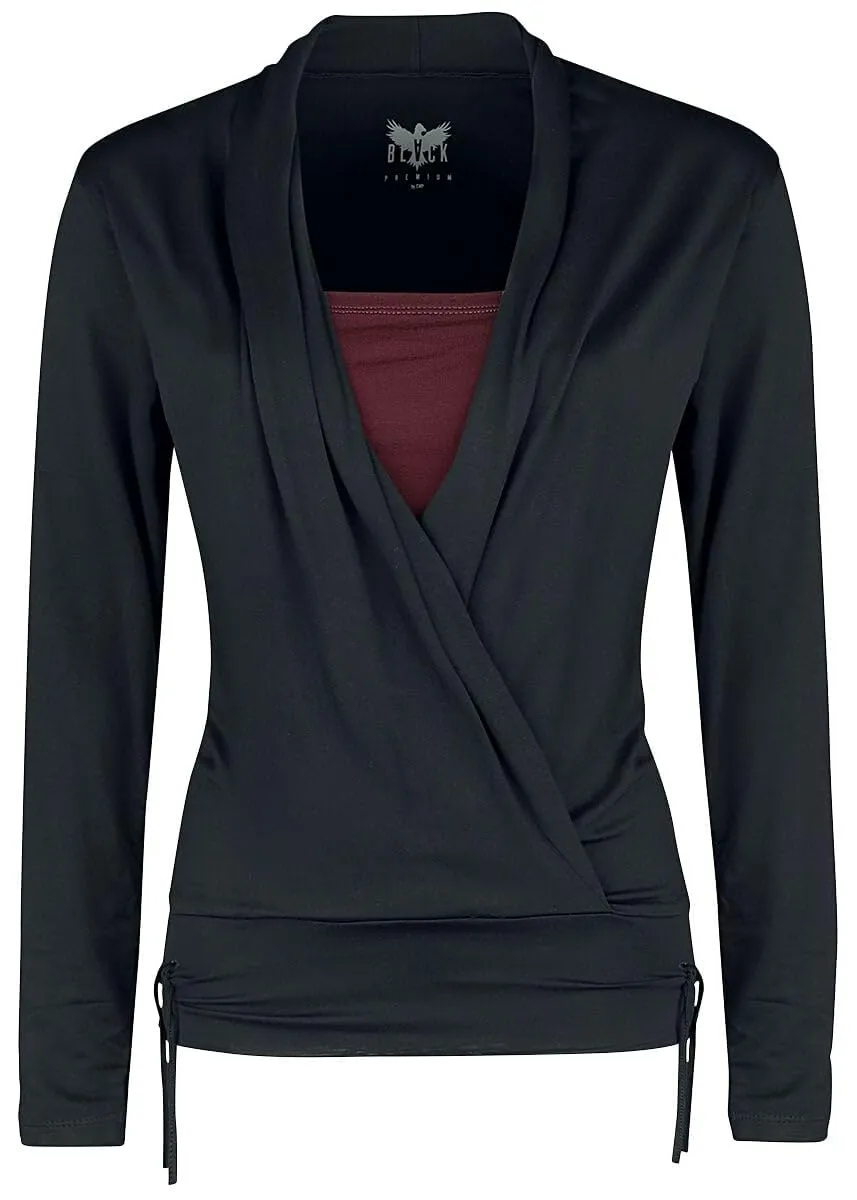 black-premium-by-emp-wickel-langarmshirt-damen-schwarz-m image 1