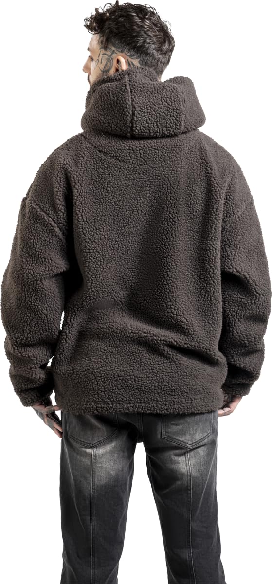 red-by-emp-teddy-fur-hoody-oliv-gr-e-l-hoodie image 5