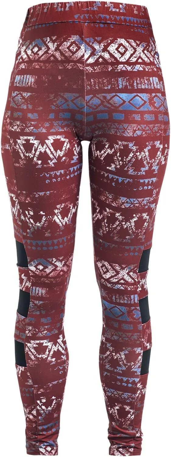 red-by-emp-hosen-damen-leggings-rot-allover-print-mesh image 1