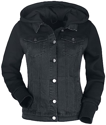 red-by-emp-jeansjacke-damen-schwarz-sweat-rmel-l image 6