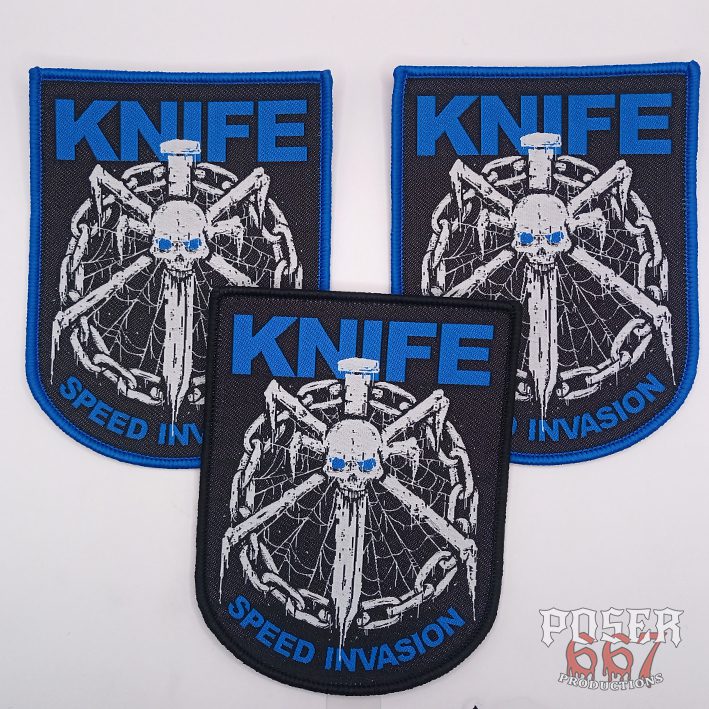 knife-spider-patch-gewebt-11-cm-schwarzer-rand image 2