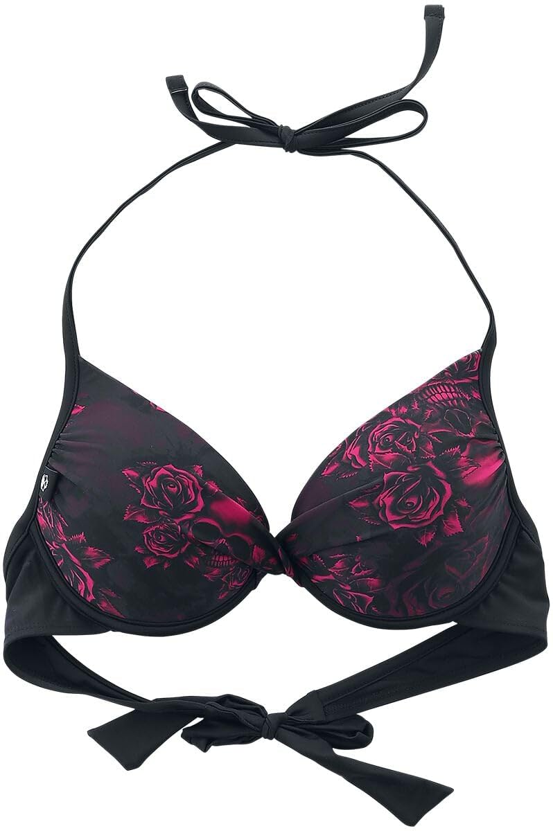 black-premium-bikinioberteil-damen-schwarz-totenkopf-s image 1