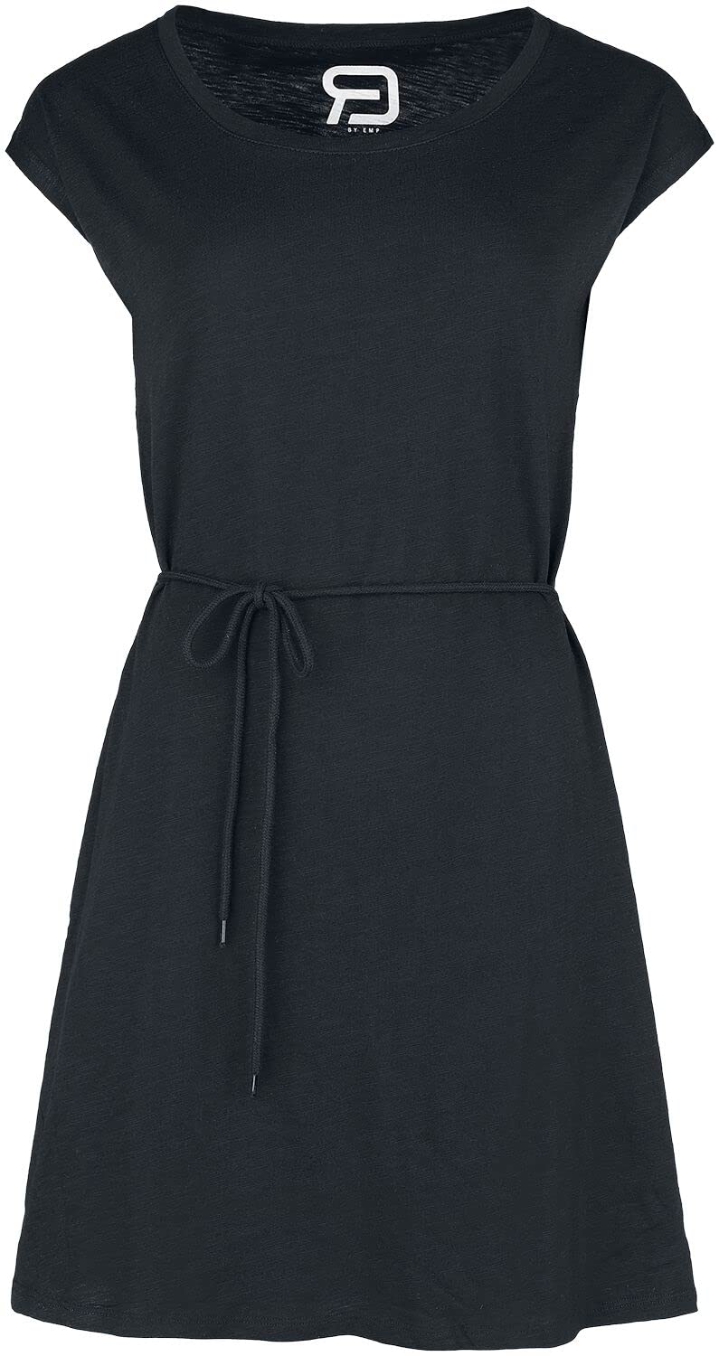 red-by-emp-kleider-schwarzes-kleid-mit-taillenband-damen image 1