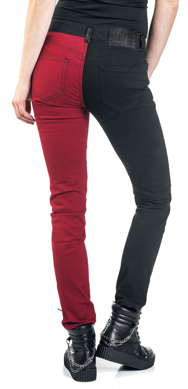 black-premium-by-emp-damen-stoffhose-schwarz-rot-31w-34l-slim image 7