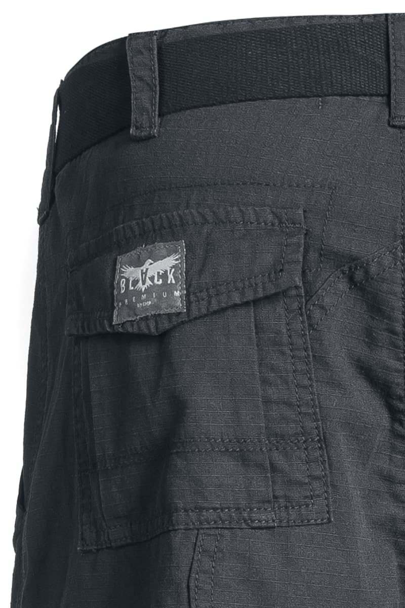 black-premium-by-emp-cargohose-herren-schwarz-ripstop-xl-g-rtel image 6