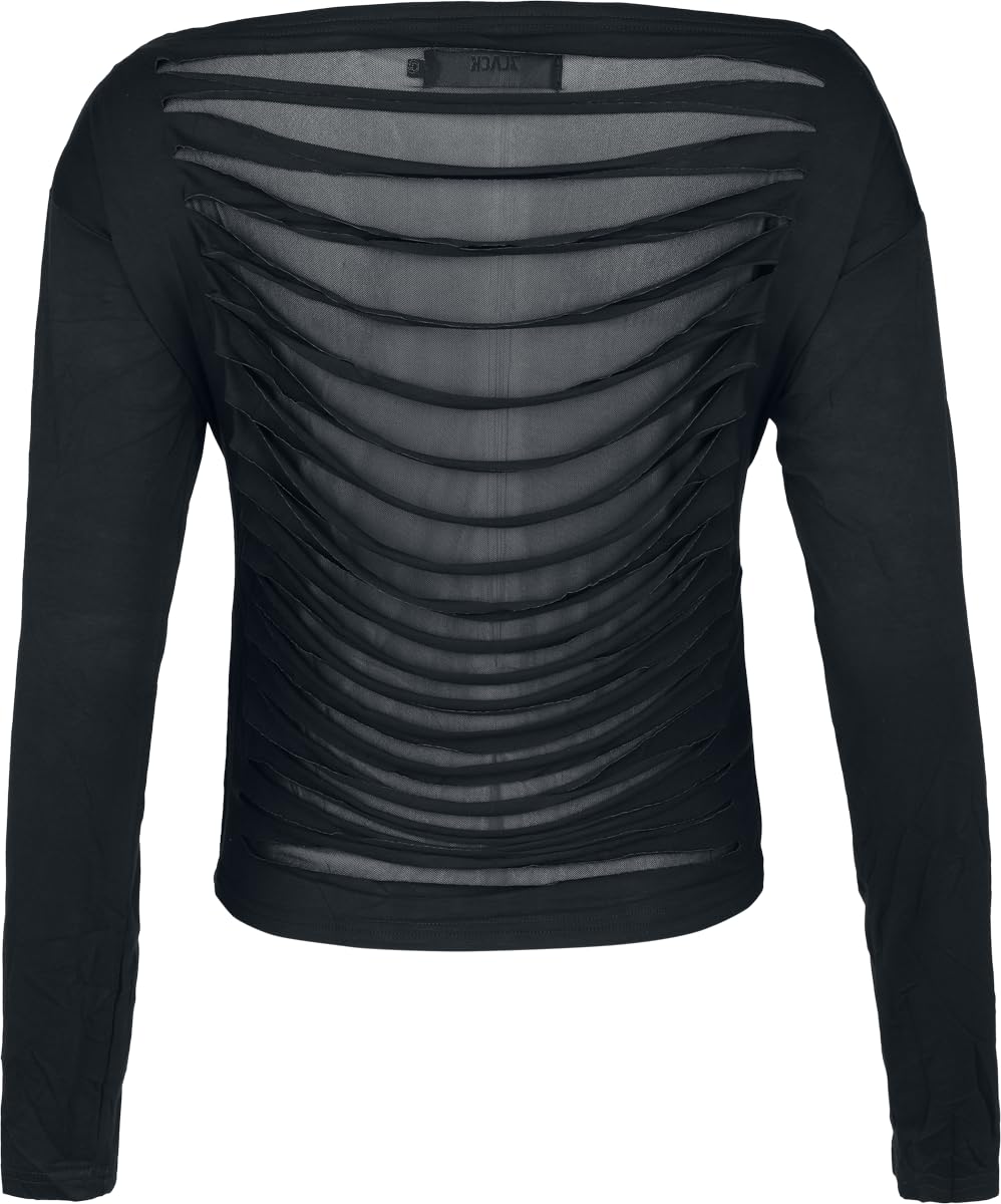 black-premium-by-emp-damen-langarmshirt-schwarz-mesh-gr-e-l image 2