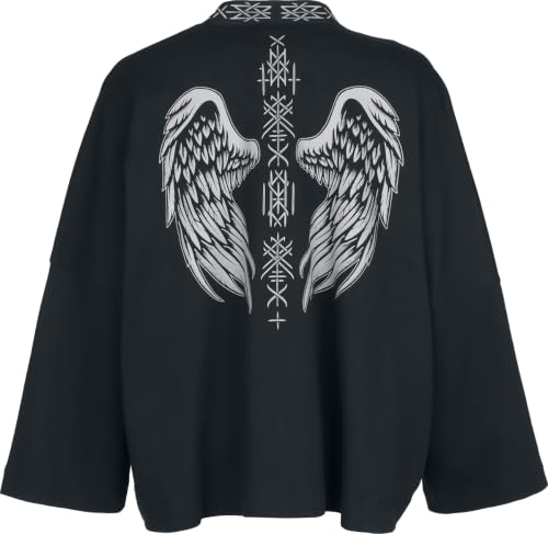 black-premium-by-emp-damen-cardigan-schwarz-fl-gel-print image 7